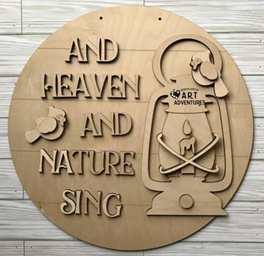 Adult DIY Art Kit - Heaven & Nature Sing - 3D Round Door Hanger, 16"