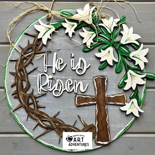 Wood Blanks Only - He is Risen - 3D Door Hanger, 16"