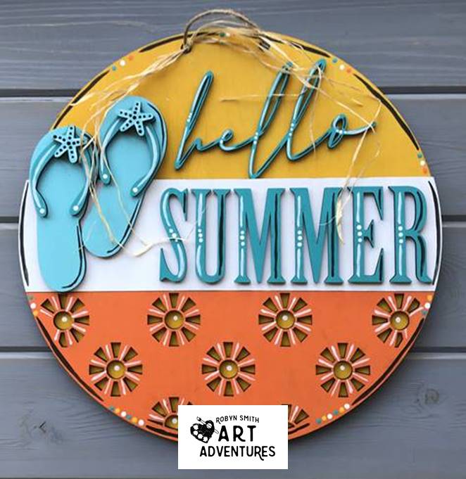 Wood Blanks Only - Hello Summer - 3D Door Hanger, 16"