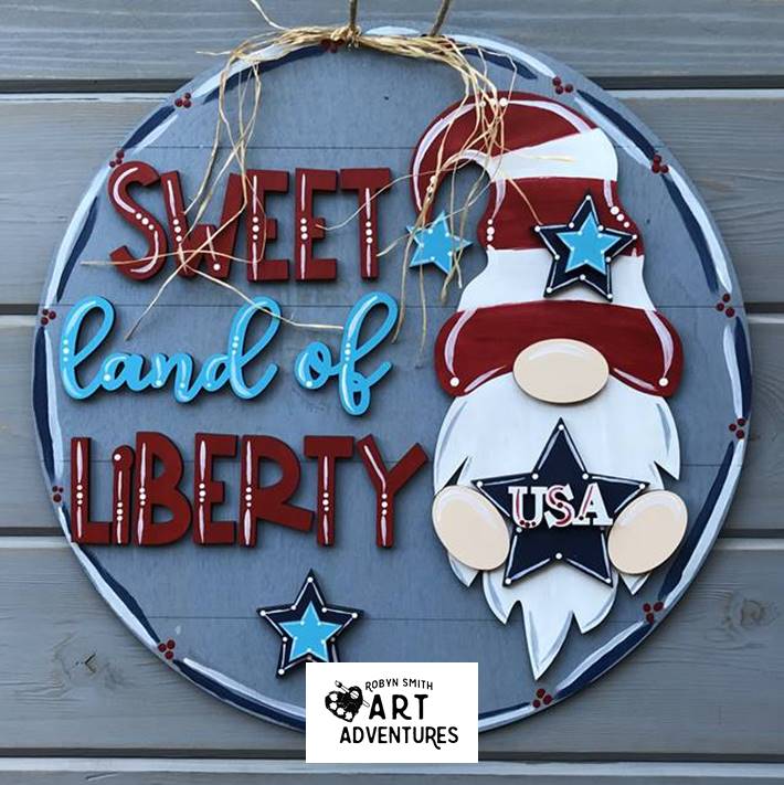 Wood Blanks Only - Liberty Gnome - 3D Door Hanger, 16"