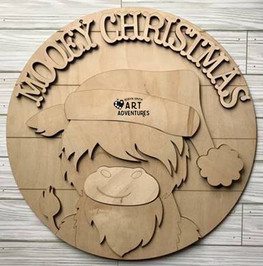 Wood Blanks Only - Christmas Highlander - 3D Door Hanger, 16"