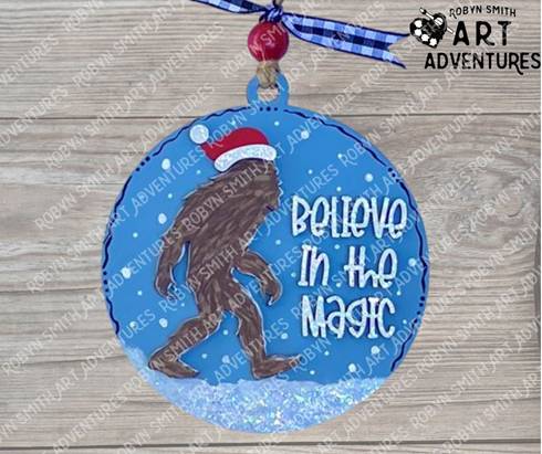 DIY Ornament Art Kit - Sasquatch Believe in the Magic - 3D Round Ornament, 4.5"