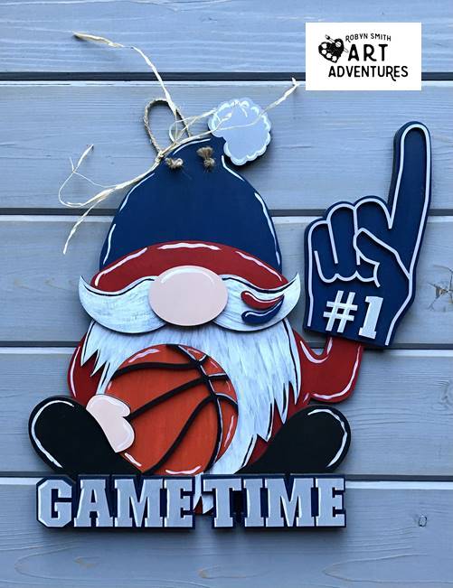 Wood Blanks Only - Gnome Basketball - 3D Door Hanger, 16"