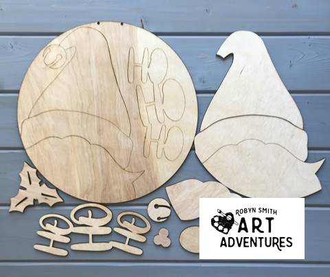 Adult DIY Art Kit - Ho-Ho-Ho Gnome - 3D Round Door Hanger, 16"
