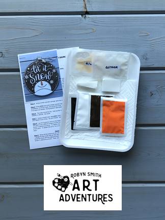 Adult DIY Art Kit - Let it Snow - 3D Round Door Hanger, 16"