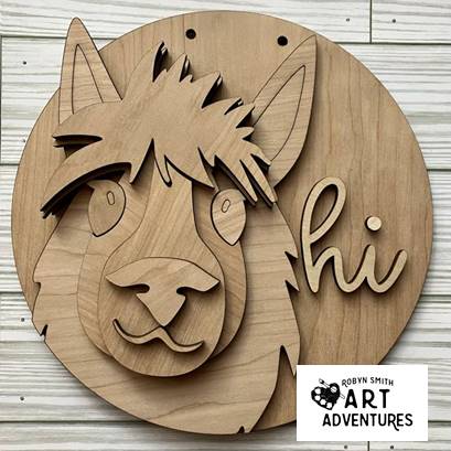 Kids Wood DIY Art Kit - Farm Llama - 8 3D Round – Robyn Smith Art