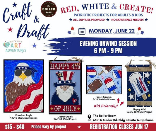 June 22, 2026 - Evening Craft & Draft @ Boiler Room, Spokane WA