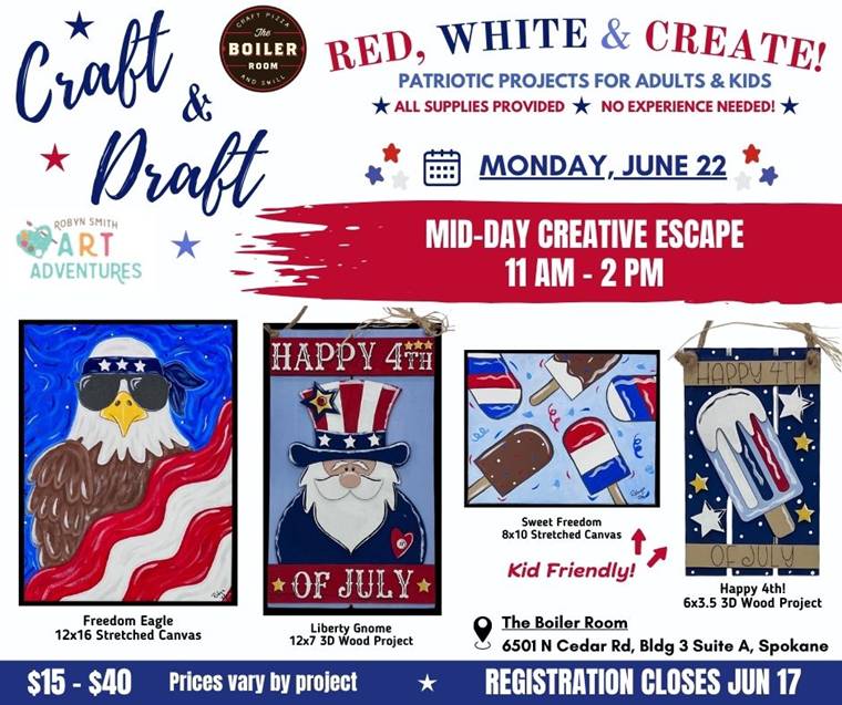 June 22, 2026 - Midday Craft & Draft @ Boiler Room, Spokane WA