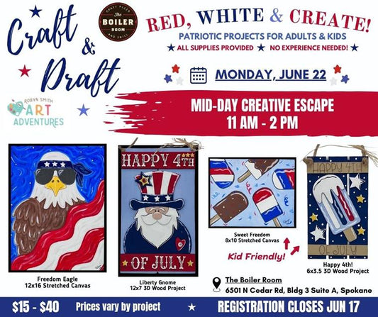 June 22, 2026 - Midday Craft & Draft @ Boiler Room, Spokane WA