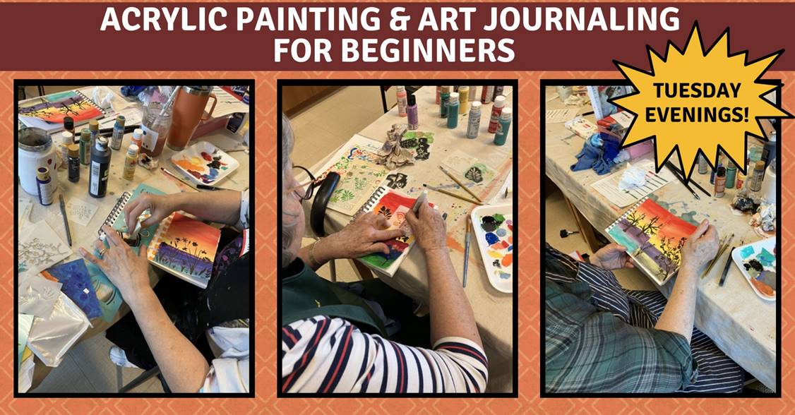 Oct 10 ~ Nov 14, 2023 - Acrylic Painting & Art Journaling for Beginners - All* supplies included