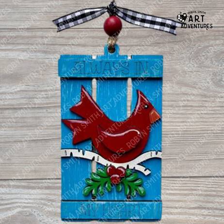 DIY Ornament Art Kit - Cardinal - 3D Pallet Ornament, 5"