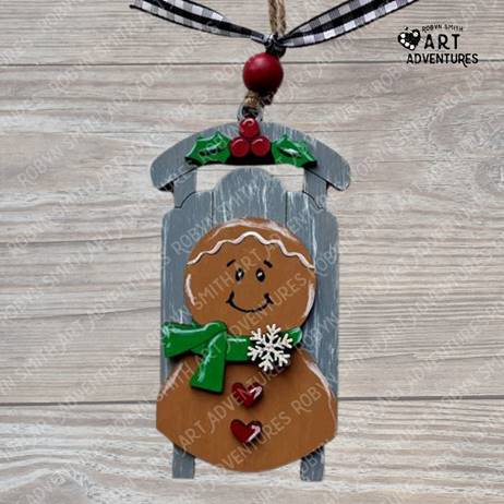 DIY Ornament Art Kit - Ginger - 3D Sled Ornament, 5"