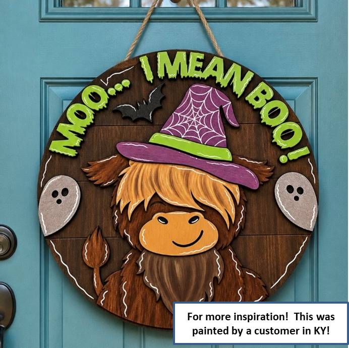 Adult DIY Art Kit - Halloween Highlander - 3D Round Door Hanger, 16"