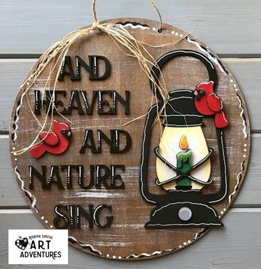 Adult DIY Art Kit - Heaven & Nature Sing - 3D Round Door Hanger, 16"