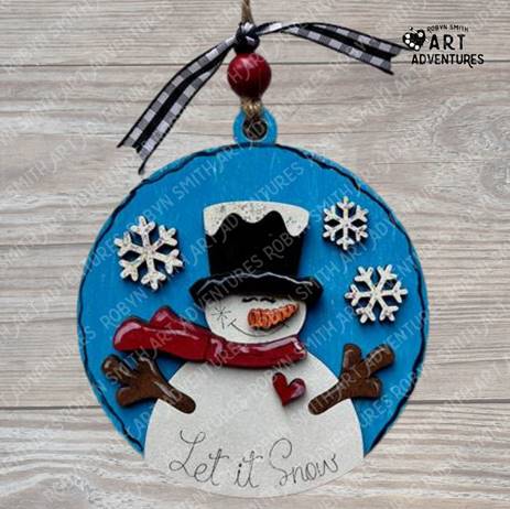 DIY Ornament Art Kit - Frosty - 3D Round Ornament, 4.5"