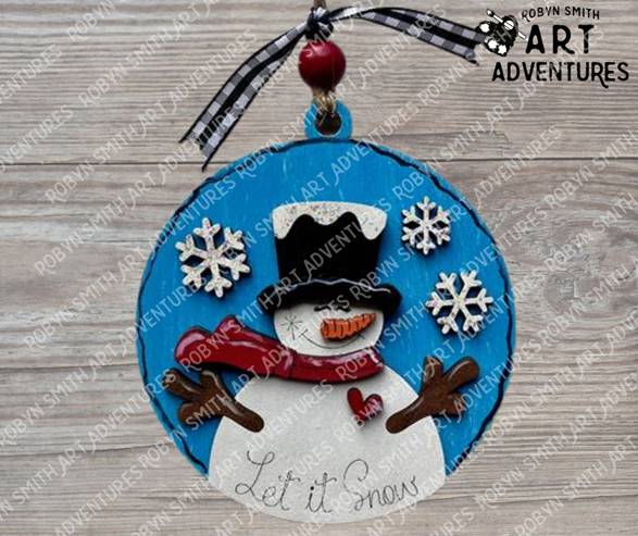 DIY Ornament Art Kit - Frosty - 3D Round Ornament, 4.5"