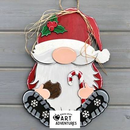 Adult DIY Art Kit - Santa Gnome - 3D Door Hanger, 16"