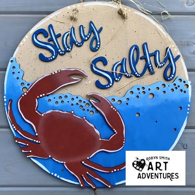 Adult DIY Art Kit - Stay Salty - 3D Round Door Hanger, 16"