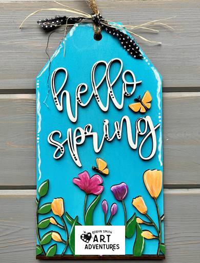 Adult DIY Art Kit - Hello Spring - 3D Tag, 12"