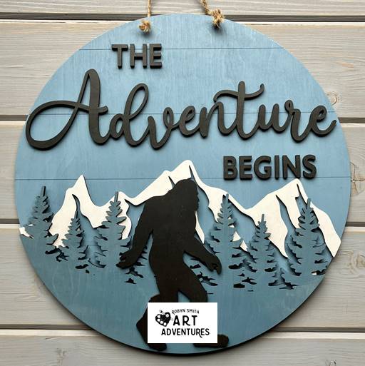 Adult DIY Art Kit - The Adventure Begins - Sasquatch - 3D Door Hanger, 16"