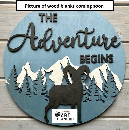 Wood Blanks Only - The Adventure Begins - Ram - 3D Door Hanger, 16"