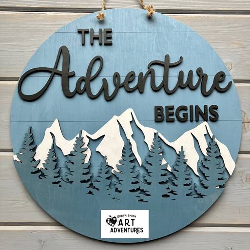 Adult DIY Art Kit - The Adventure Begins - 3D Door Hanger, 16"