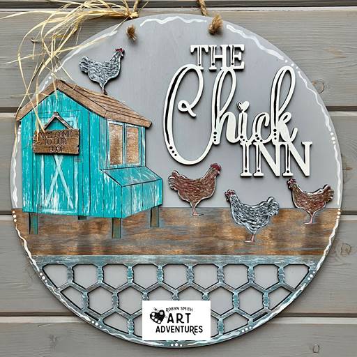 Adult DIY Art Kit - The Chick Inn - 3D Door Hanger, 16"