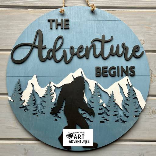 Wood Blanks Only - The Adventure Begins - 3D Door Hanger, 16"