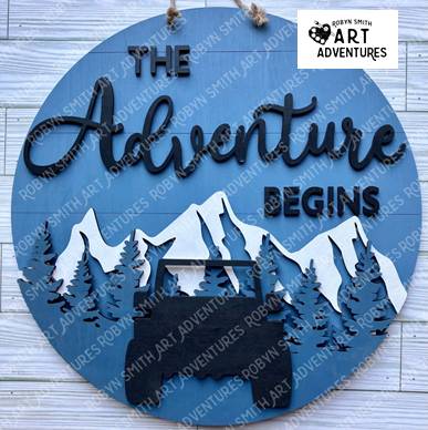 Wood Blanks Only - The Adventure Begins - 3D Door Hanger, 16"