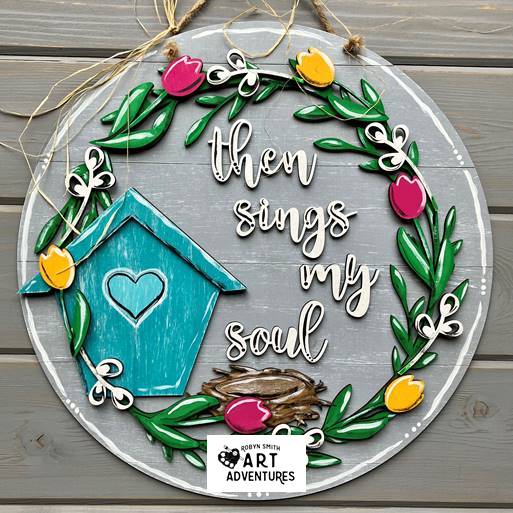 Adult DIY Art Kit - Then Sings my Soul - 3D Door Hanger, 16"