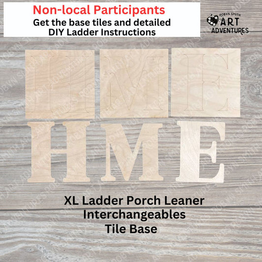IOTMC - XL Ladder Porch Leaner - H-M-E Base Tiles & DIY Ladder Instructions Only - THIS IS A ONE-TIME PURCHASE