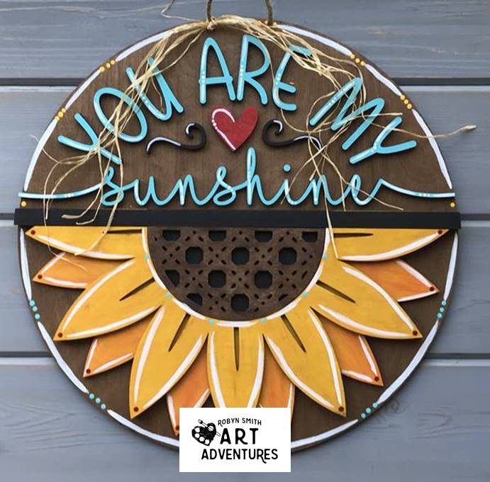 Adult DIY Art Kit - You Are my Sunshine - 3D Round Door Hanger, 16"