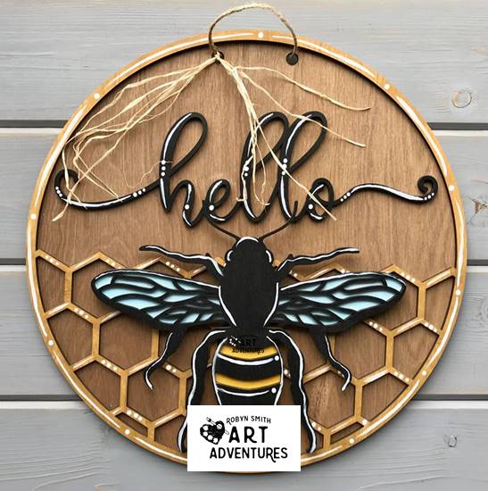 Wood Blanks Only - Honeybee Hello - 3D Door Hanger, 16"