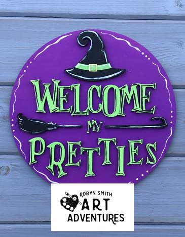 Adult DIY Art Kit - Welcome my Pretties - 3D Door Hanger, 12"
