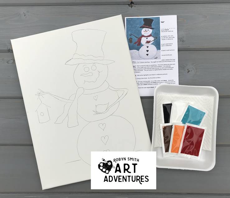 Adult DIY Art Kit - Frosty & Friend - Canvas
