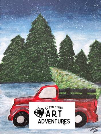 Adult DIY Art Kit - Truck & Tree - Canvas