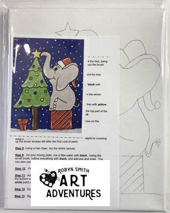 Kids Art Kit -Christmas Elephant