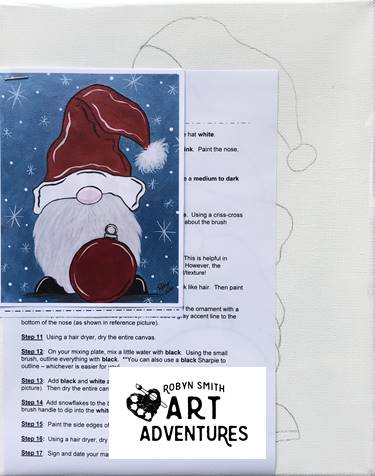 Santa Pre Drawn Canvas Kids Painting Kit Santa Clause & 